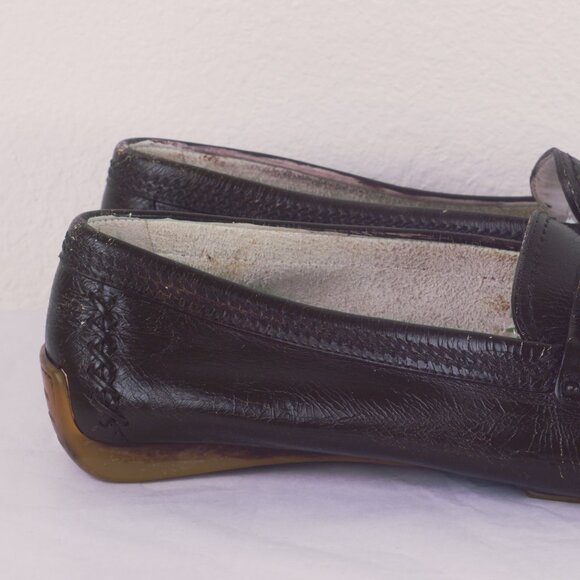 Vintage Christian Dior Leather Driving Loafers Horsebit Mens Brown Size 7.5 - Picture 2 of 9